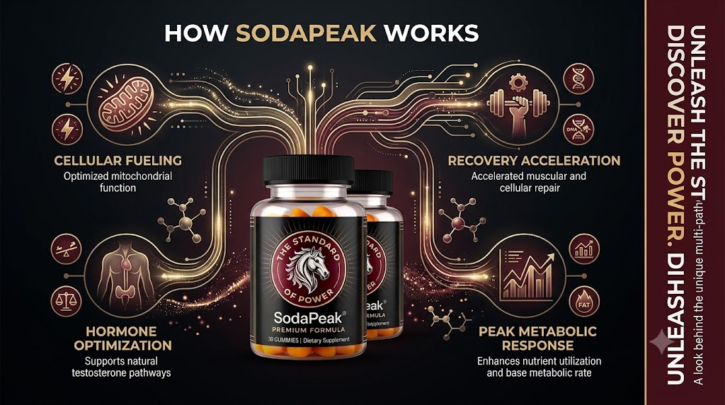SodaPeak marketing graphic outlining its claimed effects